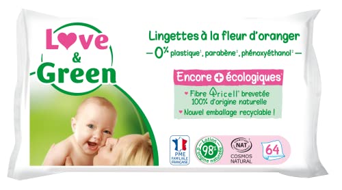 Love & Green Lingettes à la Fleur d'Oranger Saines et