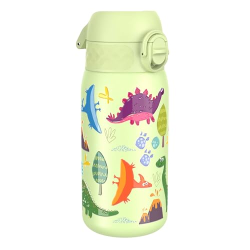 ION8 Gourde Enfant, Inox Léger, 400ml, Non Isolé, Anti-Fuite, Facile