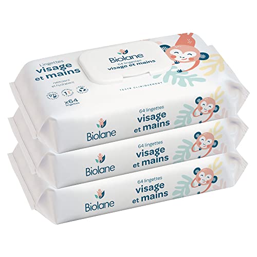 BIOLANE - Lingettes bébé visage et mains - Lot de