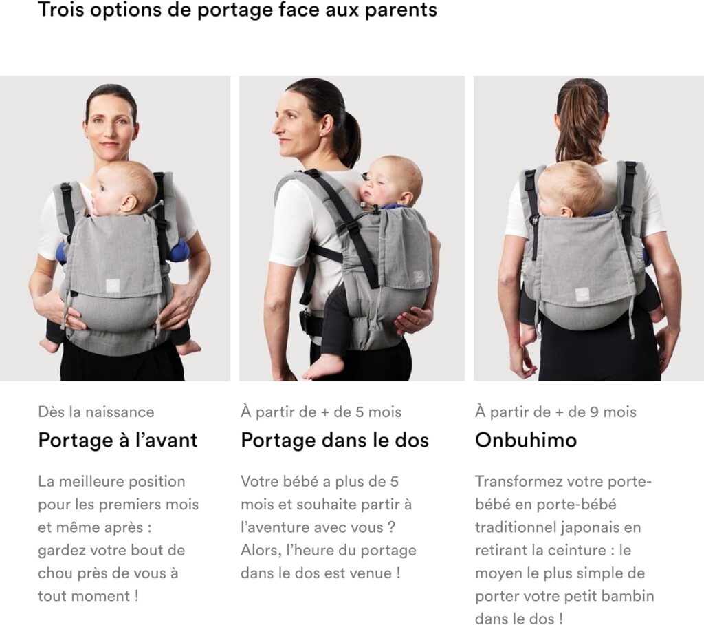 Trois options de portage pour bébé avec le Limas Flex de Stokke